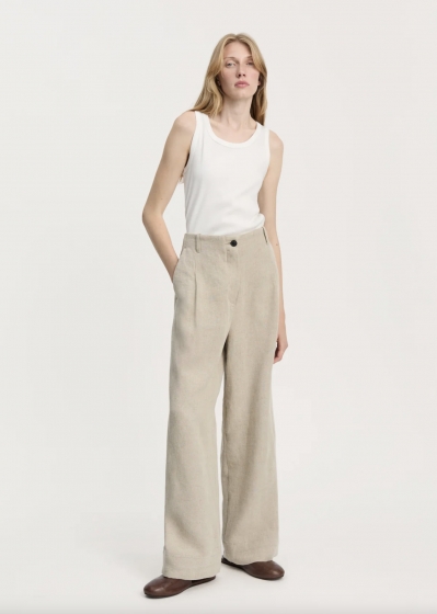 SPODNIE Z CIĘŻKIEGO LNU