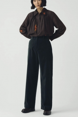 AKSAMITNE SPODNIE Z WYSOKIM STANEM