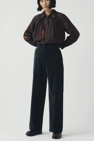 AKSAMITNE SPODNIE Z WYSOKIM STANEM