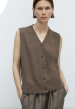 CORDERA — KAMIZELKA MERINO W KOLORZE TAUPE