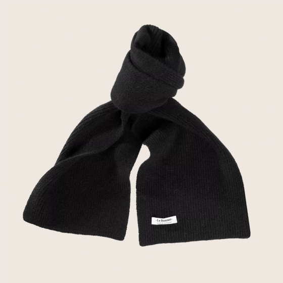 LE BONNET — LE BONNET WEŁNIANY SZALIK CZARNY