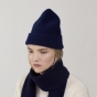 LE BONNET — LE BONNET WEŁNIANY SZALIK GRANATOWY