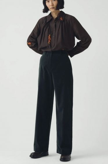 AKSAMITNE SPODNIE Z WYSOKIM STANEM