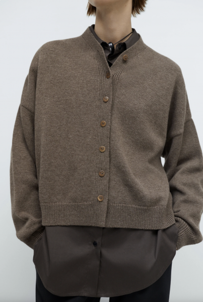KARDIGAN MERINO W KOLORZE TAUPE