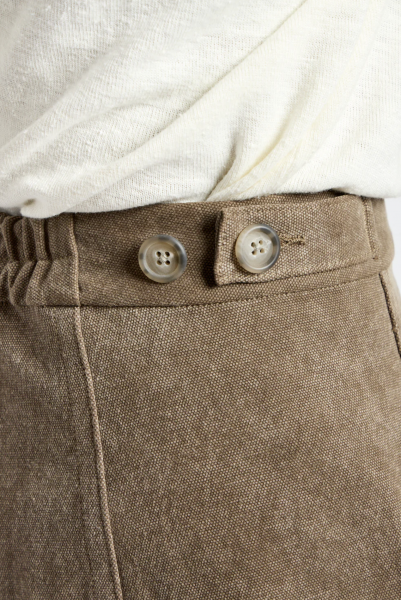 SPODNIE ZE SPRANEJ TKANINY TYPU CANVAS