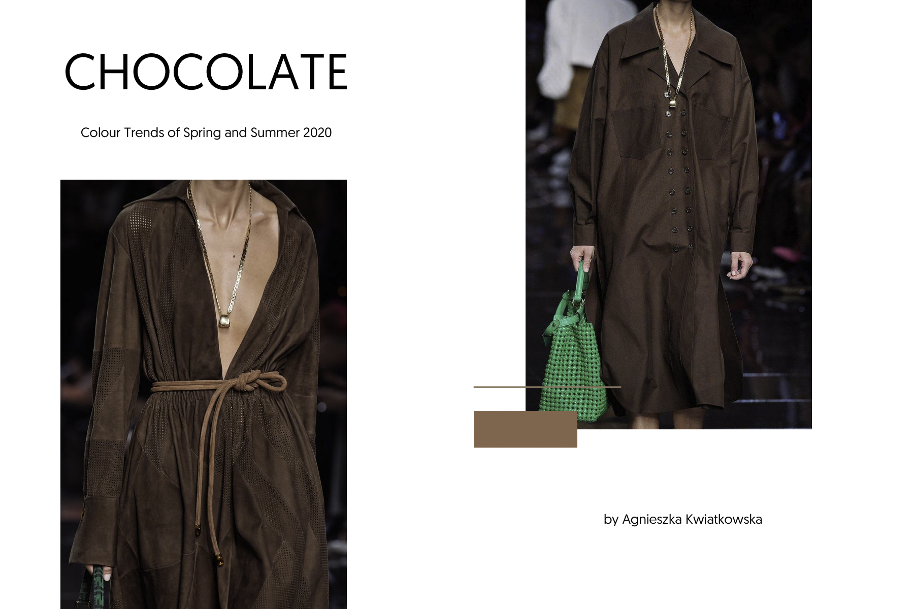 CHOCOLATE and BROWN color trends Spring and Summer 2020